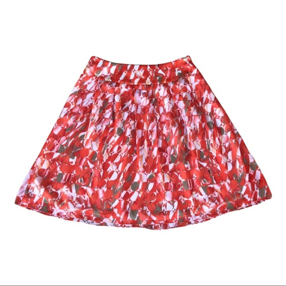 KASPER pleated women’s lined skirt floral pink with zipper side closure…